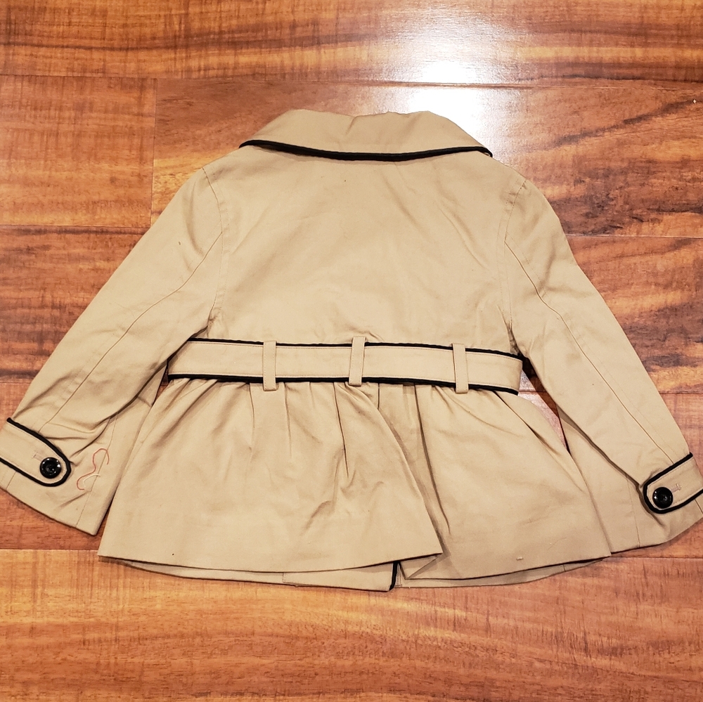 Janie and Jack NWT 12-24 months tan and black trenchcoat - Picture 6 of 6